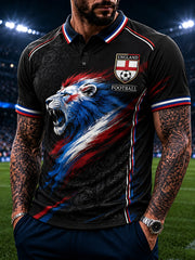 Retro England football fan art print casual jersey