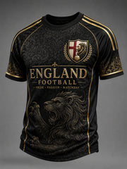 Retro England Football Fan Art Print Casual Jersey