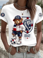 Retro British Paddington Bear Football Fan Art Print Casual Jersey