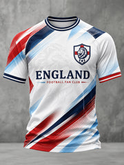 Retro England Football Fan Art Print Casual Jersey
