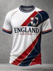 Retro England Football Fan Art Print Casual Jersey