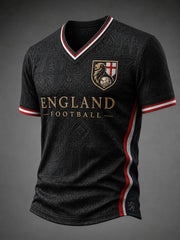 Retro England Football Fan Art Print Casual T-Shirt