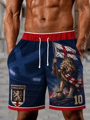 Retro England Football Fan Art Print Casual Pants