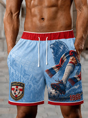 Retro England Football Fan Art Print Casual Pants