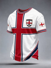 Retro England Football Fan Art Print Casual T-Shirt