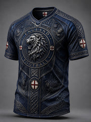 Retro England Football Fan Art Print Casual T-Shirt