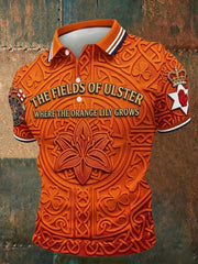 Men's 14 July Orangemens Day FDloral Art Printed Casual Tops