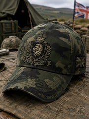 Men's Vintage-Style Cap With Military-Inspired Camouflage Print