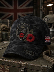 Men's Vintage-Style Cap With Military-Inspired Camouflage Print