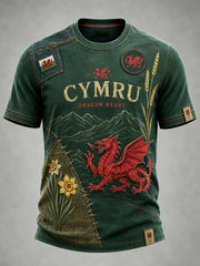 Men's Welsh Cultural Element Art Print T-Shirt