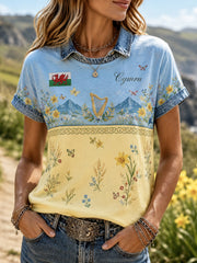 Women's Welsh Cultural Elements Art Print Top