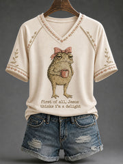 Women's 'Jesus Thinks I'm A Delight' Printed Casual T-Shirt