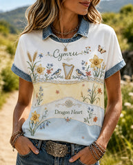 Women's Welsh Cultural Elements Art Print Top