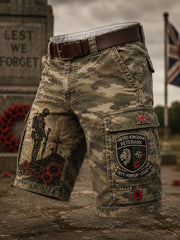Men's Vintage-Style Camo-Print Utility Shorts