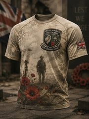 Men's Vintage-Style Short-Sleeve T-Shirt With Veteran Commemorative Camouflage Print