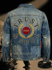 Men's Retro Northern Soul Print  Long-Sleeve Jackets