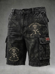 Men's Veteran Memorial Graphic Print Cropped Cargo Pants