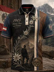 Men's Austrian Military Patriotic Element Art Print Polo Shirt