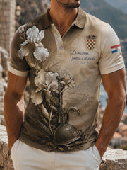 Men's Croatian Military Patriotic Art Print Polo Shirt