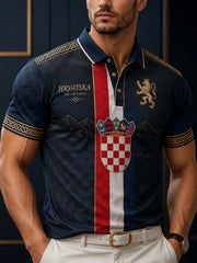 Men's Croatian Military Patriotic Art Print Polo Shirt