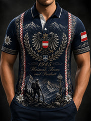 Men's Austrian Military Patriotic Element Art Print Polo Shirt