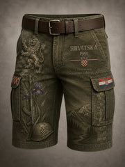 Men's Croatian Military Patriotic Art Print Shorts