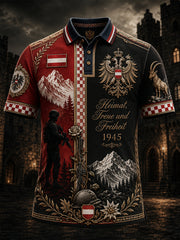 Men's Austrian Military Patriotic Element Art Print Polo Shirt