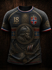 Retro Norwegian Viking Warrior Casual T-Shirt