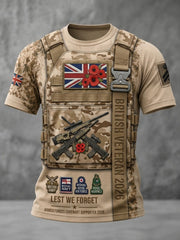 Men's British Veteran Print short sleeves t-shirt