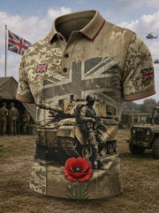 Men's British Veteran Print polo t-shirt