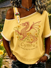 Women's Welsh Cultural Commemorative Art Print Top