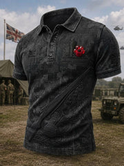 Men's Veteran Memorial Graphic Print Short-Sleeve Polo Shirt