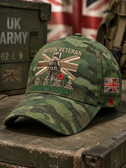 Vintage Veteran Memorial Graphic Print Hat