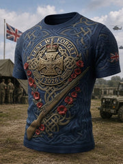 Men's British veteran print short sleeve t-shirt