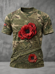 Men's British veteran print short sleeve t-shirt