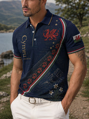Men's Welsh Cultural Element Art Print Polo