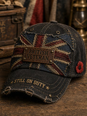 Unisex Casual Hat Featuring A Vintage-Style British Veterans' Commemorative Design