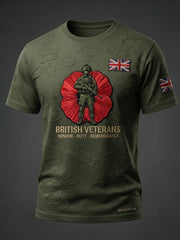 Men's British veteran print short sleeve t-shirt