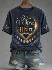 Women's Total Eclipse Of The Heart Print Casual Tee