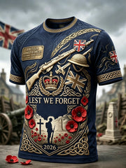 Men's British veteran print short sleeves t-shirt