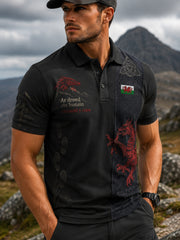 Men's Welsh Outdoor Running Art Print Polo