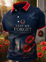 Men's Short-Sleeve Polo Shirt With British Veteran Commemorative Print
