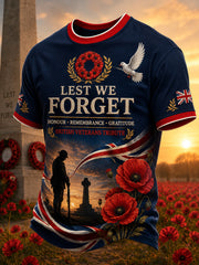 Men's Short-Sleeve T-Shirt With British Veteran Commemorative Print