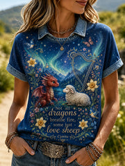 Women's Welsh Cultural Element Art Print T-Shirt