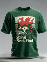 Men's Wales Outdoor Running Culture Art Print T-Shirt