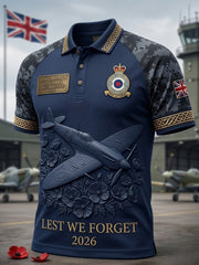 Men's British veteran print polo shirt