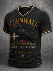 Men's Cornwall Print V-neck T-shirt