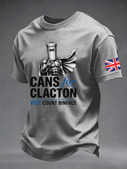 Men's count binface imitation cotton short-sleeved T-shirt