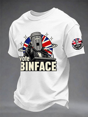 Men's count binface imitation cotton short-sleeved T-shirt