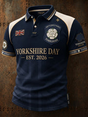 Men's England Yorkshire Day White Roses Art Printed Casual Tops